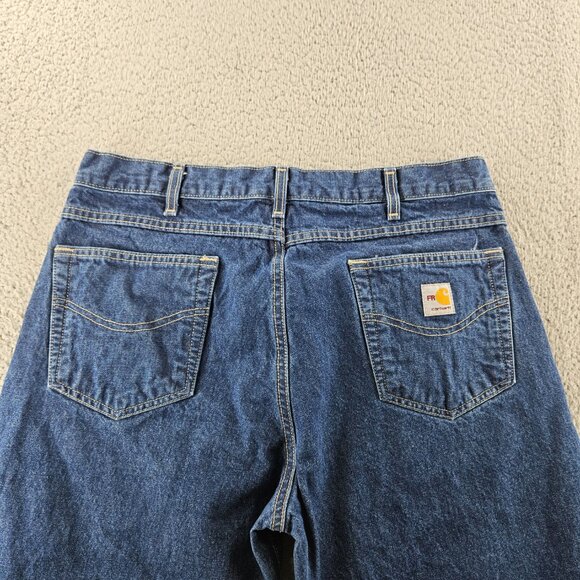 Carhartt FR Jeans Mens 36x32 Blue Denim Flame Resistant Relaxed Fit CAT 2 Work - Picture 14 of 16